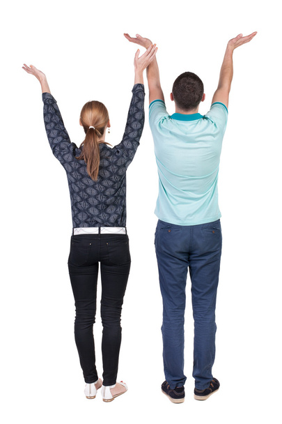 Couple with hands up - Fotó, kép