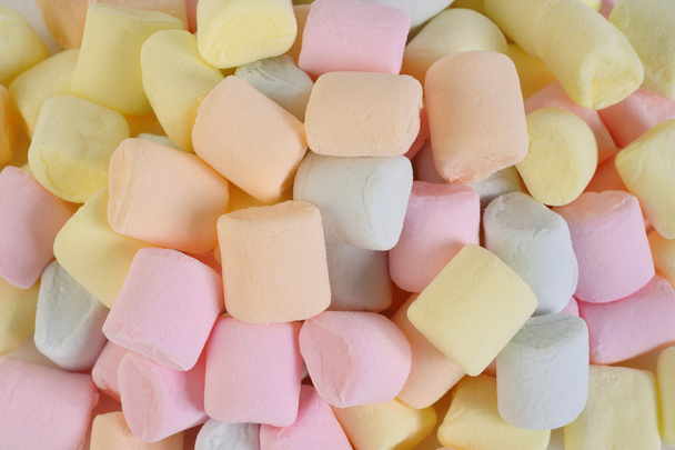 Small colored puffy marshmallows background - Photo, Image