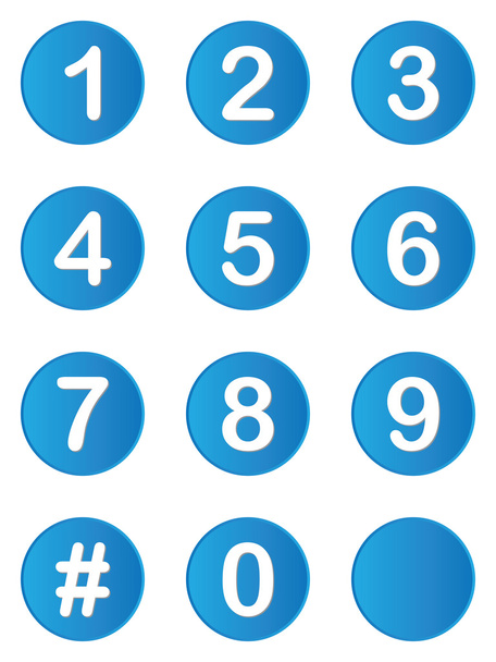 Illustrated set of buttons with numbers on - Fotoğraf, Görsel