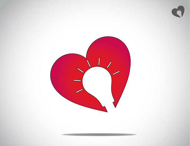 groove kişisel kariyer geliştirme kavramı sanat parlayan ampul ile kırmızı kalp şeklinde - Fotoğraf, Görsel