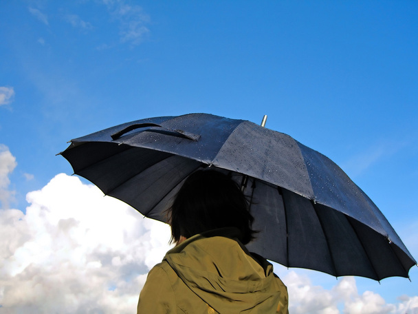 Girl with umbrella - Foto, afbeelding