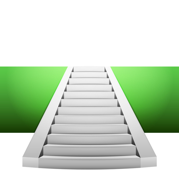 Yeşil şerit tasarımı öğesi üzerinde dar merdivenler - Vektör, Görsel