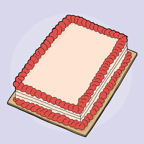Cartoon Strawberry Cake - Vector, Image