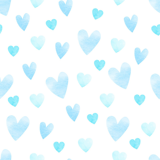 serca niebieski wzór - Wektor, obraz