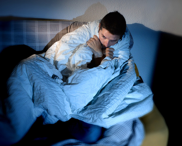 young sick looking man suffering imental disorder or depression - Фото, зображення