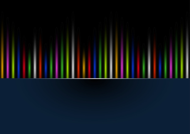 Abstract rainbow colours on a black background. - Vector, Image