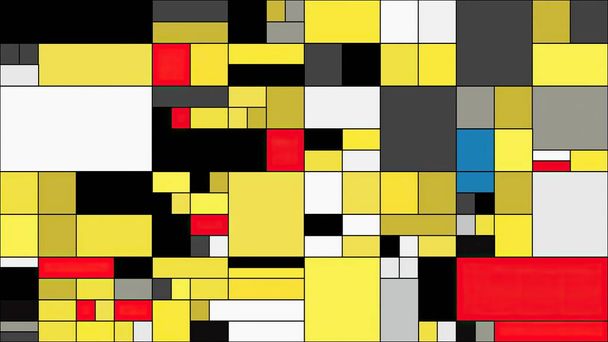 Colorful rectangles mondrian style art illustration - 写真・画像