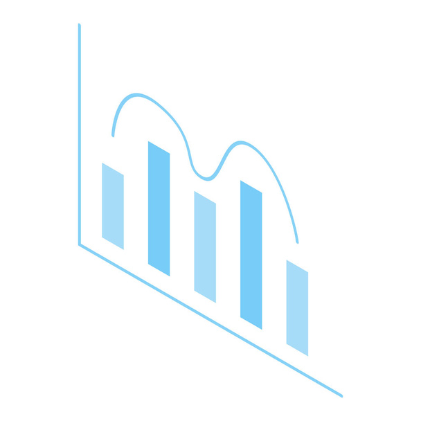 Simboli di analisi blu aziendale per report e presentazioni. Grafico isometrico. Concetto di big data. Illustrazione vettoriale isolato - Vettoriali, immagini