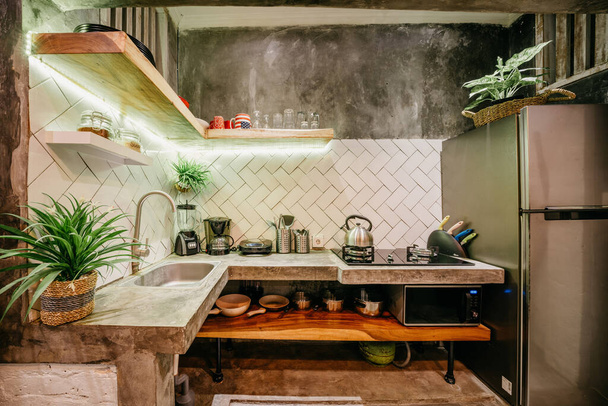 Moderne keuken stijl in prachtig luxe huis. - Foto, afbeelding