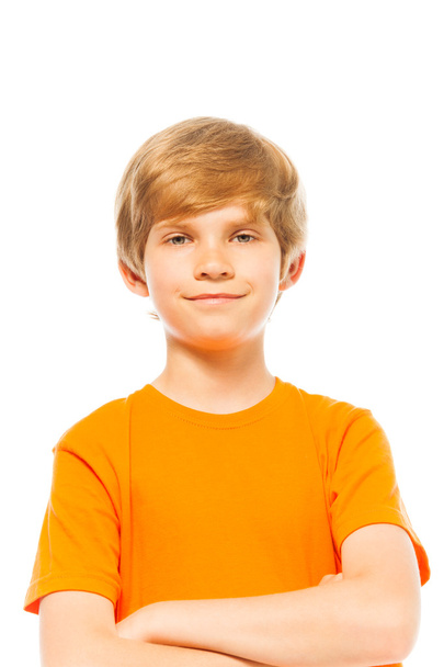 Boy in orange shirt - Фото, зображення