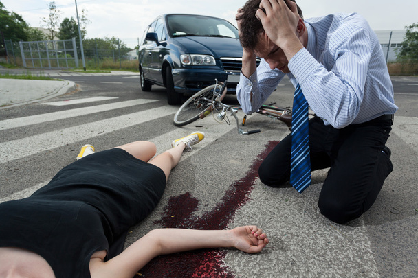 Driver killed female cyclist - Foto, afbeelding