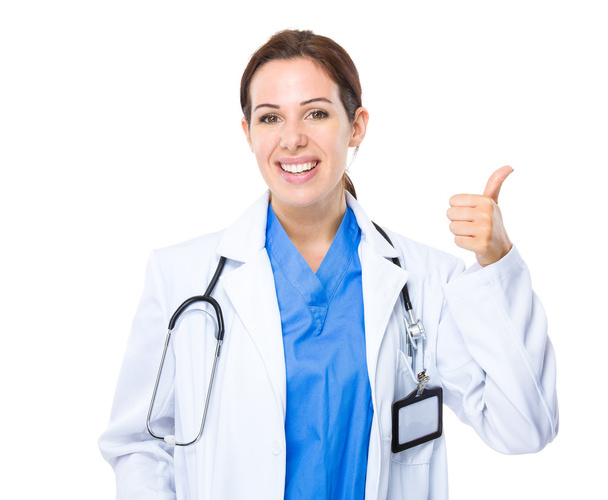 Médico mulher com polegar para cima
 - Foto, Imagem