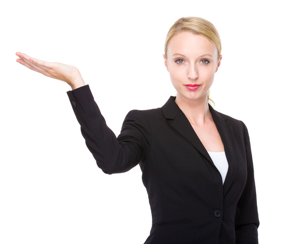 Businesswoman with hand show with blank sign - Photo, Image