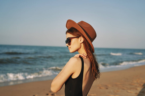 pretty woman on the beach summer vacation lifestyle sun - 写真・画像