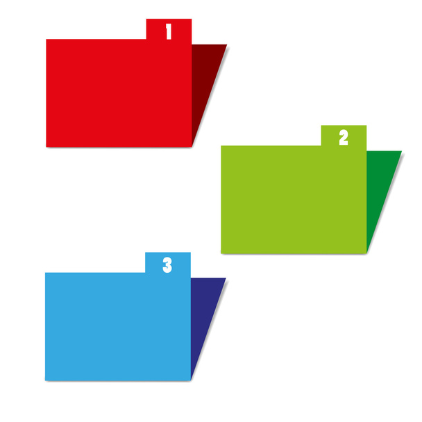 Három színes mappák vektor - Vektor, kép