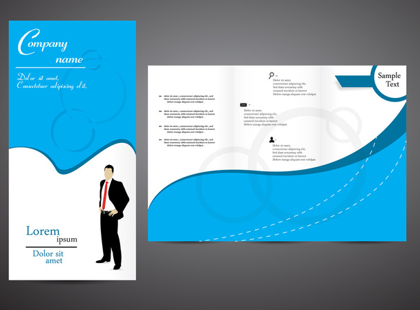 Tri-fold business brochure - Vector, Image