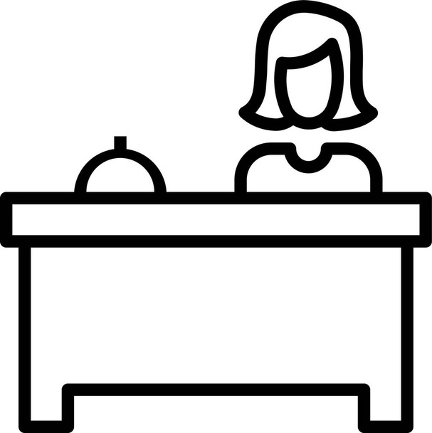 reception information desk icon in outline style - Vector, Image