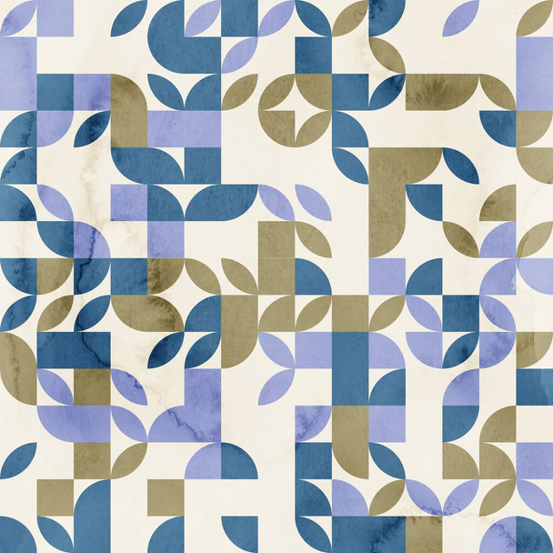 Безшовний ретро акварельний дизайн геометричної поверхні середини століття для друку
 - Фото, зображення