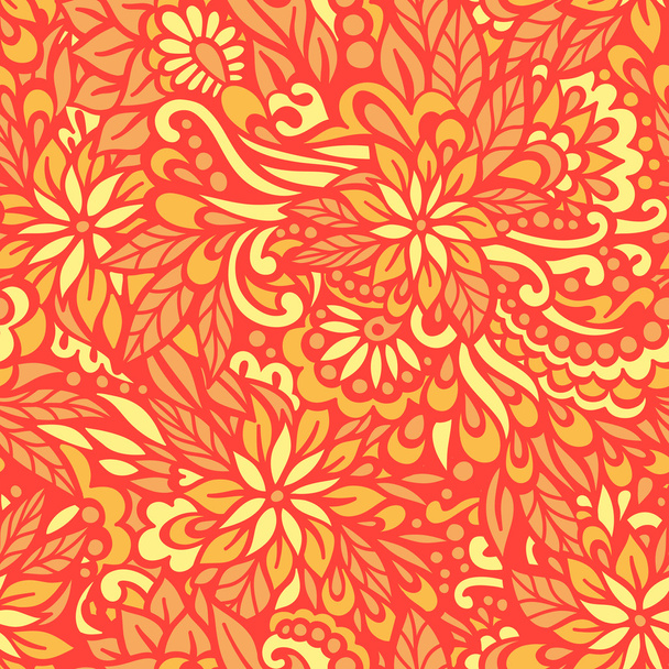 Golden Autumn. Seamless decorative pattern. - Vector, afbeelding