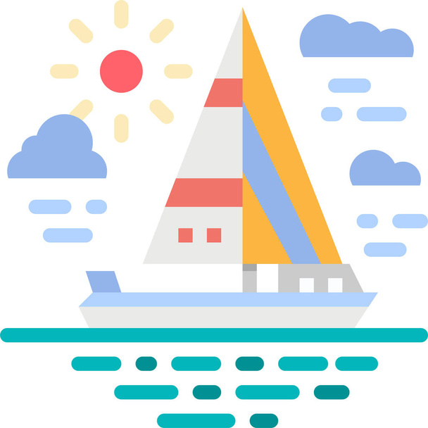 ícone barco veleiro na categoria turismo-hotéis-hospitalidade - Vetor, Imagem