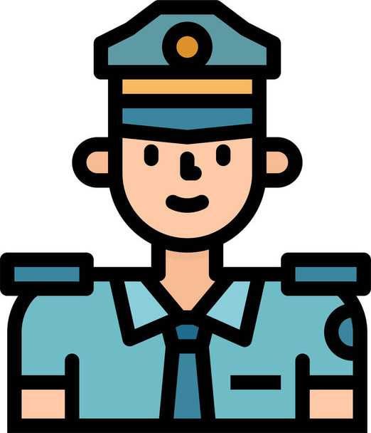 avatar guard man icon in filled-outline style - Vector, Image