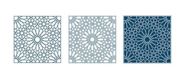 Persian geometric mosaic rosettes for Ramadan card - Διάνυσμα, εικόνα