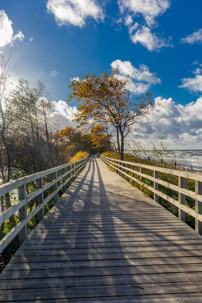 Beautiful autumn walk on the Polish Baltic Sea at the gates of Kolberg - Poland - Fotoğraf, Görsel