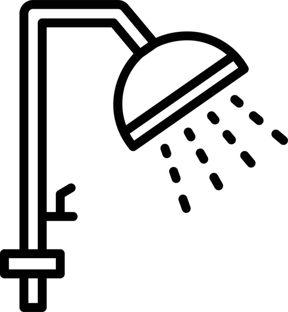 Dusche Badezimmer Wasser Ikone im Umriss Stil - Vektor, Bild