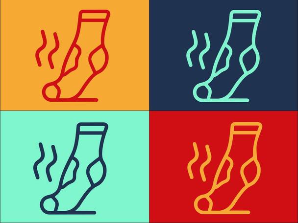 Dirty Sock Logo Template, Icona piatta semplice di sporco, calzino, bianco - Vettoriali, immagini