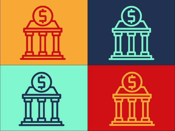 Dollar Bank Logo Template, Simple Flat Icono de dinero, negocio, inversión - Vector, Imagen
