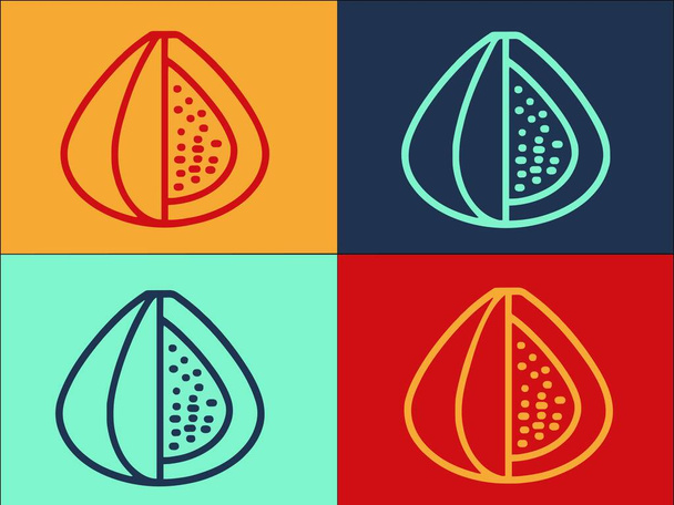 Plantilla de logotipo de higos secos, icono plano simple de dulce, fruta, bocadillo - Vector, Imagen
