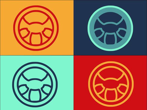 Водій Шаблон логотипу керма, Проста плоска піктограма водія, транспортного засобу, авто
 - Вектор, зображення
