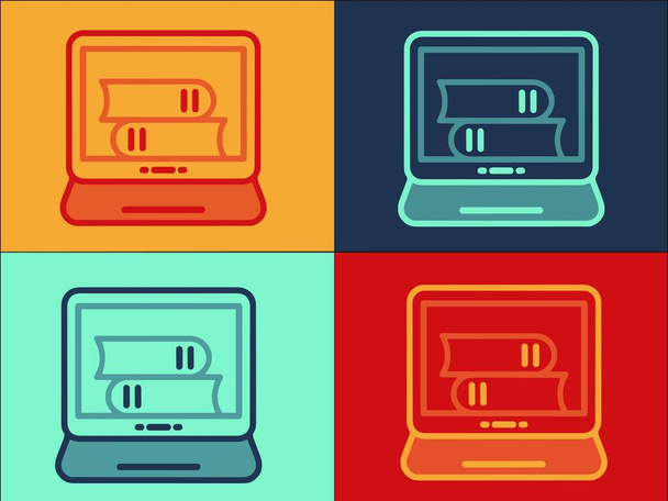 Ebook Online Stack Logo Template, Simple Flat Icon of online, ebook, library - Вектор, зображення