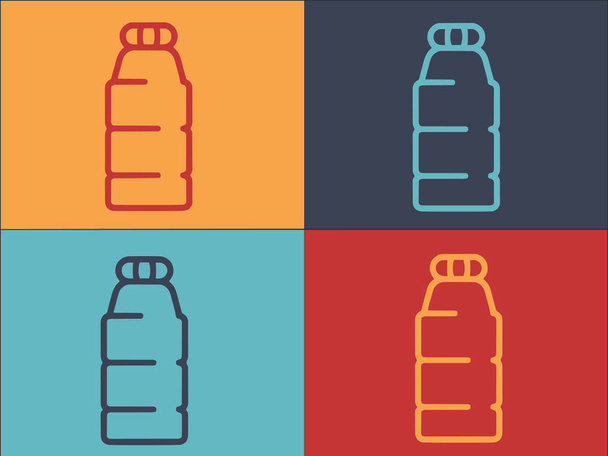 Modelo de logotipo da garrafa Eco, Ícone liso simples da garrafa, eco, limpo - Vetor, Imagem