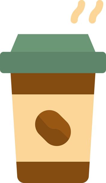 wyjazdowa ikona filiżanki kawy w płaskim stylu - Wektor, obraz