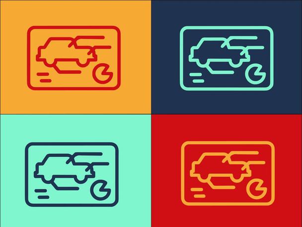 Electric Autonomous Car Logo Template, Simple Flat Icon of technology, autonomous, vehicle - Вектор, зображення