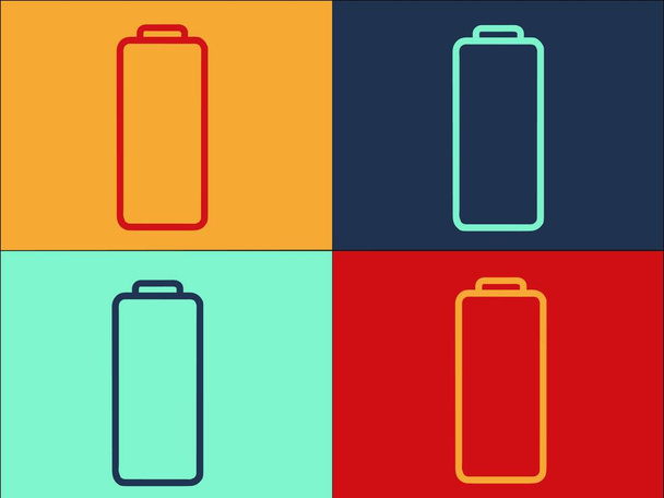 Empty Battery Logo Template, Simple Flat Icon of energy, empty, power - Vector, Image
