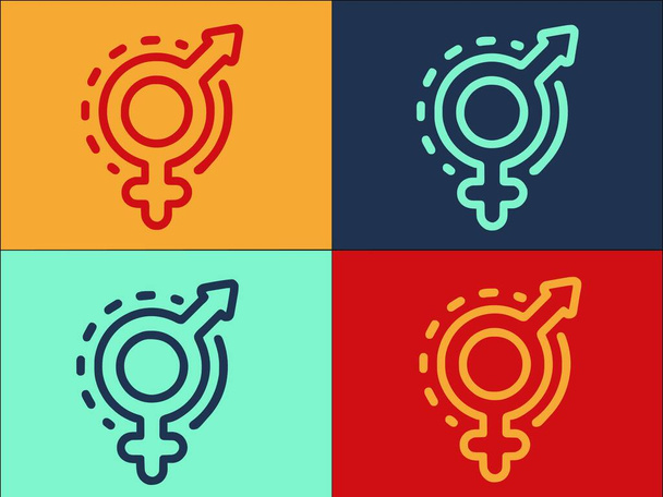 Modelo de logotipo de empoderamento igual, Ícone plana simples de mulheres, igualdade, feminino - Vetor, Imagem