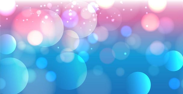 Fondo bokeh azul abstracto con círculos desenfocados y purpurina. Elemento decorativo para fiestas de Navidad y Año Nuevo, tarjetas de felicitación, pancartas web, carteles - Ilustración vectorial - Vector, imagen