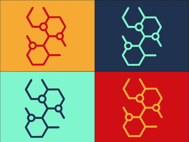 Modello di logo delle cellule di mutazione genetica, Icona piatta semplice della scienza, della ricerca, genetica - Vettoriali, immagini