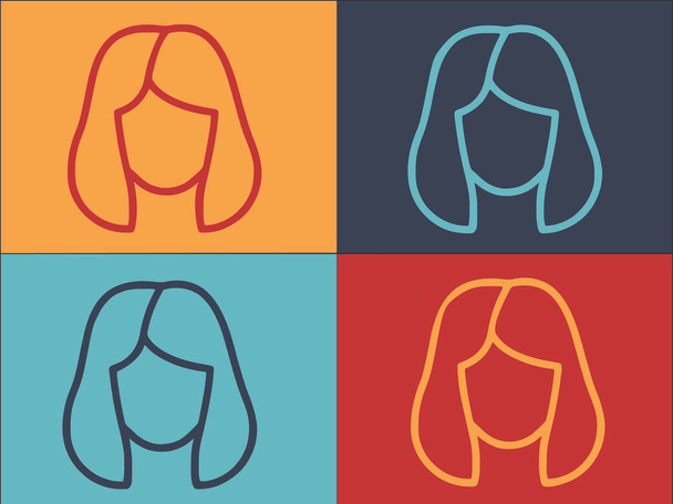 Шаблон логотипу для дівчаток, проста плоска ікона перуки, мода, дівчина
 - Вектор, зображення