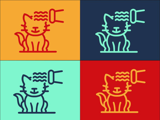 Шаблон логотипа жениха кошки, простая плоская икона животного, жениха, кота - Вектор,изображение