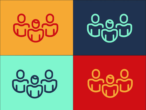 Modelo de logotipo de adaptação de grupo, Ícone plano simples de grupo, pessoas, trabalho em equipe - Vetor, Imagem