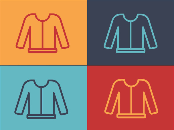 Plantilla de logotipo de la camisa de mercería, icono plano simple de mercería, moda, diseño - Vector, Imagen