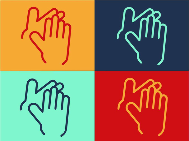 Ręczne klaśnięcie Szablon logo, Prosta płaska ikona klaśnięcia, ręka, palec - Wektor, obraz