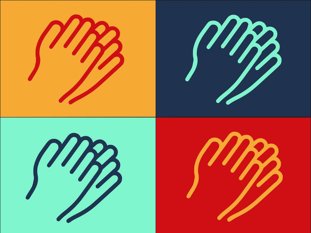 Ręczna Gesture Aplause Logo Template, Prosta płaska ikona klaśnięcia, ikona, wsparcie - Wektor, obraz
