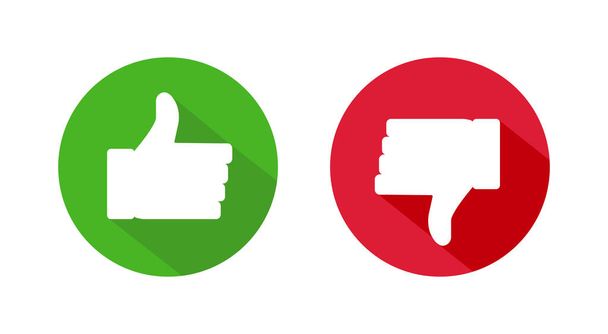 Thumbs up and down vector flat icon - Vector, Image