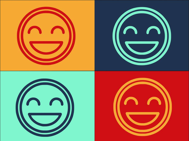 Happy Smile Logo Sablon, Egyszerű Lapos ikon szórakoztató, boldog, öröm - Vektor, kép
