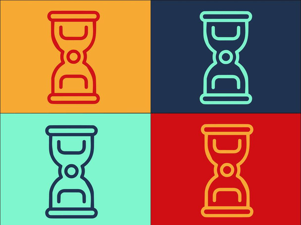 Tiimalasi Hakukone Logo malli, yksinkertainen litteä kuvake tiimalasin, haku, optimointi tiimalasi, haku, optimointi - Vektori, kuva