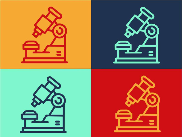 Modèle de logo de microscope d'ichtyologie, icône plate simple de la science, microscope, science d'ichtyologie, microscope, ichtyologie - Vecteur, image